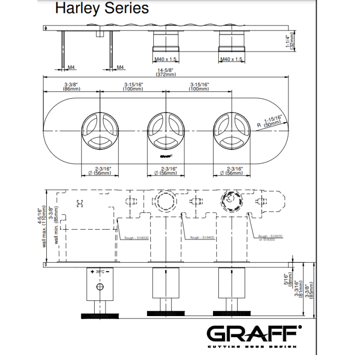 Element zewnętrzny Graff Harley baterii natryskowej chrom E-8056HH-C19E0-PC-T