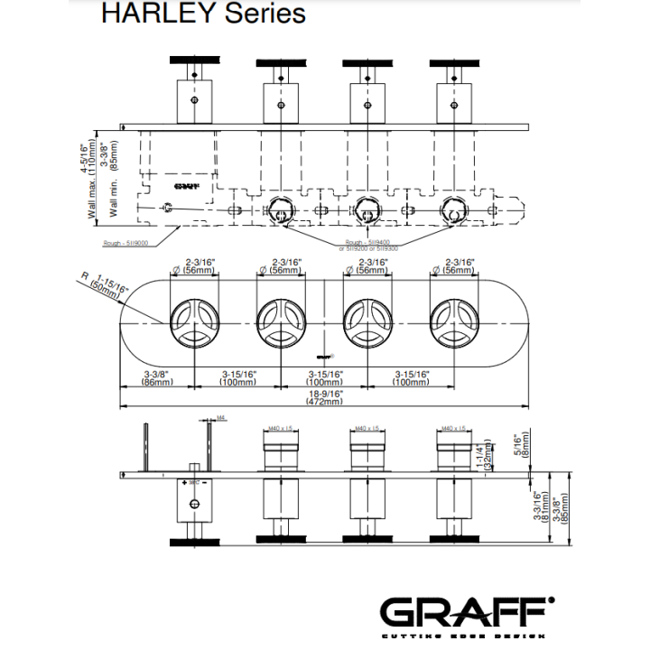 Element zewnętrzny Graff Harley baterii natryskowej chrom E-8058HH-C19E0-PC-T
