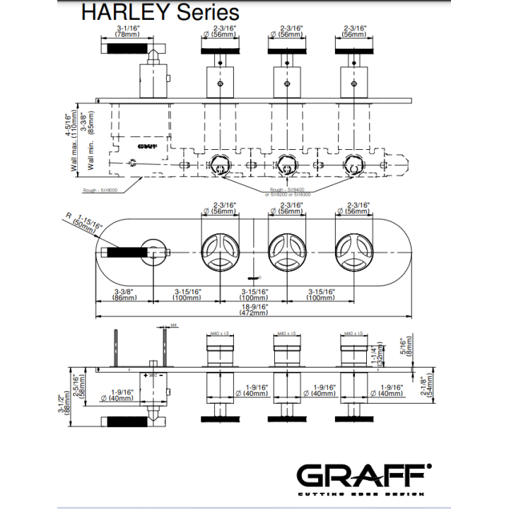 Element zewnętrzny Graff Harley baterii natryskowej chrom E-8058HH-LM57C19-PC-T
