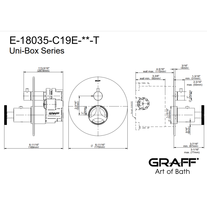 Element zewnętrzny Graff Harley baterii natryskowej termostatycznej chrom E-18035-C19E-PC-T
