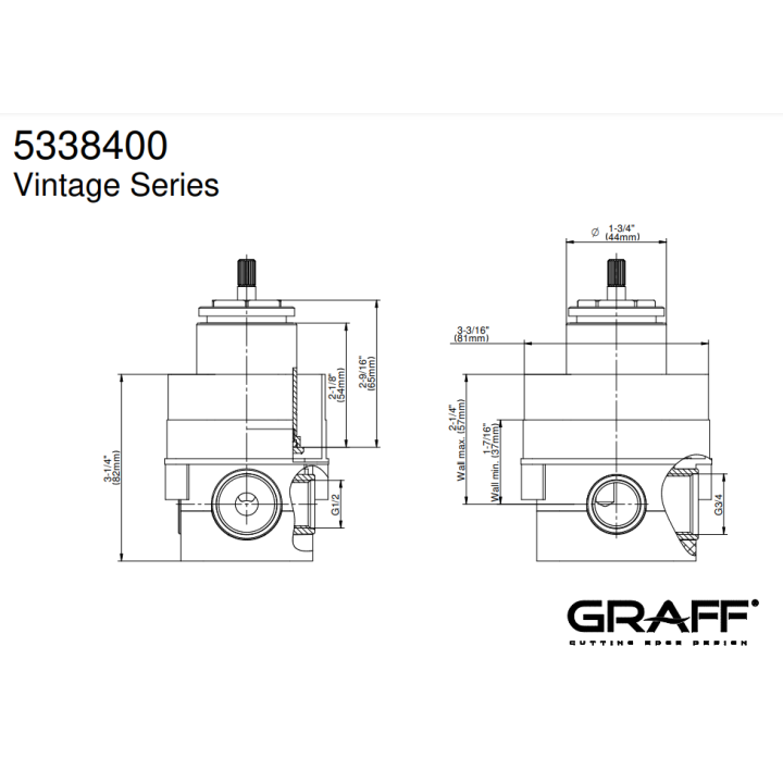 Element podtynkowy Graff baterii natryskowej progresywnej E-7007