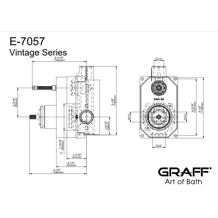 Element podtynkowy Graff do baterii natryskowej progresywnej E-7057