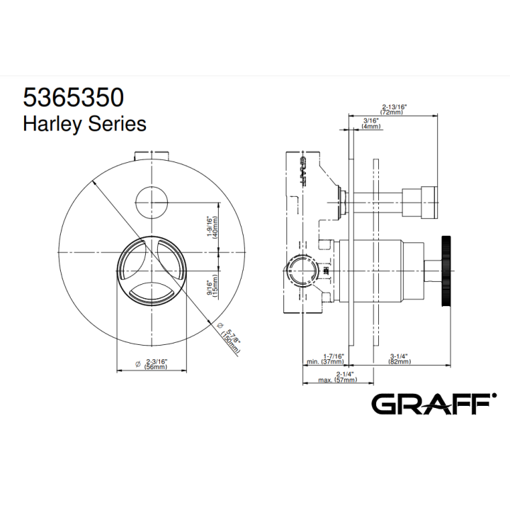 Element zewnętrzny Graff Harley baterii natryskowej progresywnej chrom E-7081-C19-PC-T