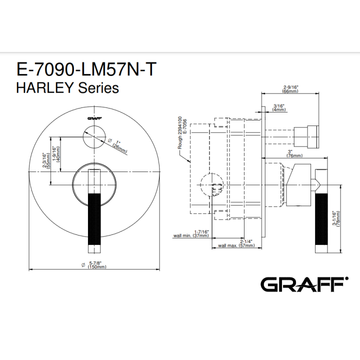 Element zewnętrzny Graff Harley baterii natryskowej chrom E-7080-LM57N-PC-T