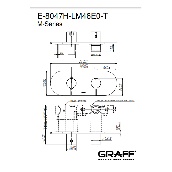 Element zewnętrzny Graff Terra baterii natryskowej chrom E-8047H-LM46E0-PC-T