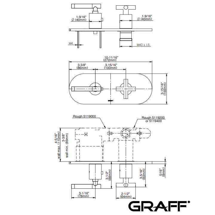 Element zewnętrzny Graff Terra baterii natryskowej chrom E-8047HH-LM62C17-PC-T