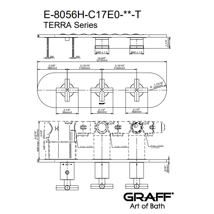 Element zewnętrzny Graff Terra baterii natryskowej chrom E-8056HH-C17E0-PC-T