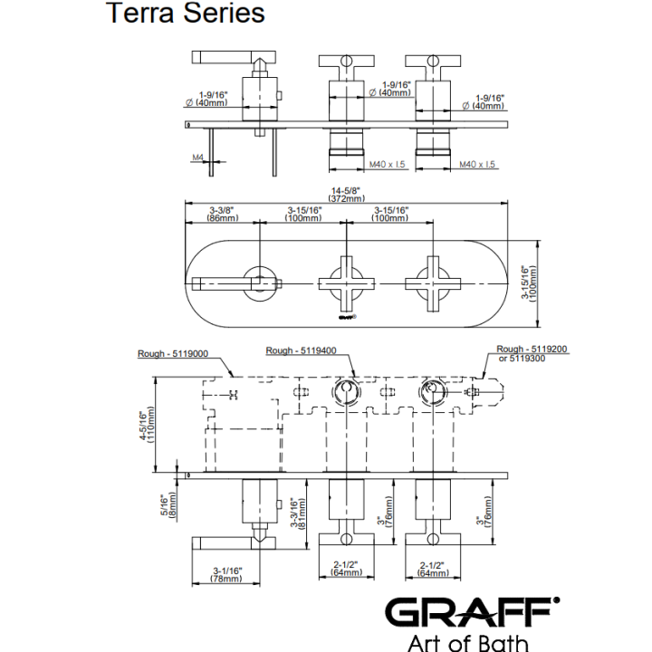 Element zewnętrzny Graff Terra baterii natryskowej chrom E-8056HH-LM62C17-PC-T