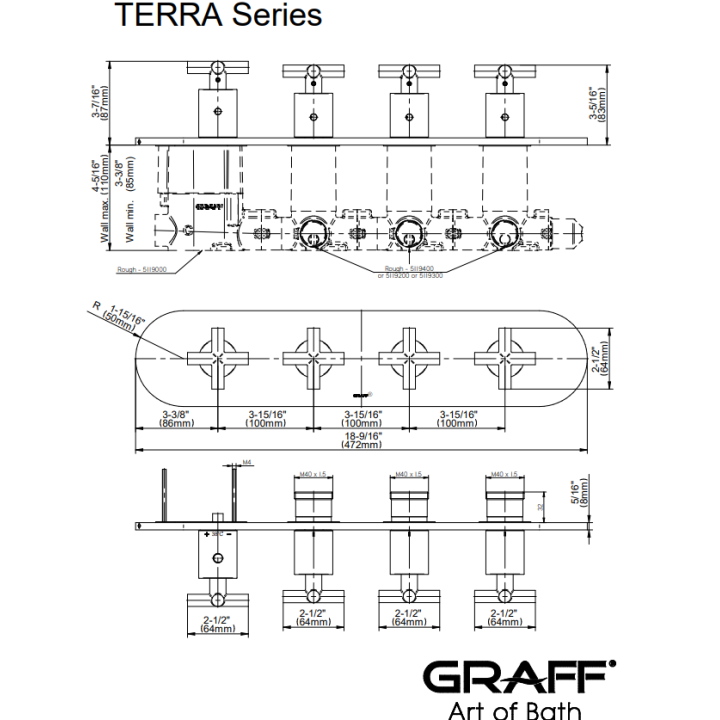 Element zewnętrzny Graff Terra baterii natryskowej chrom E-8058HH-C17E0-PC-T