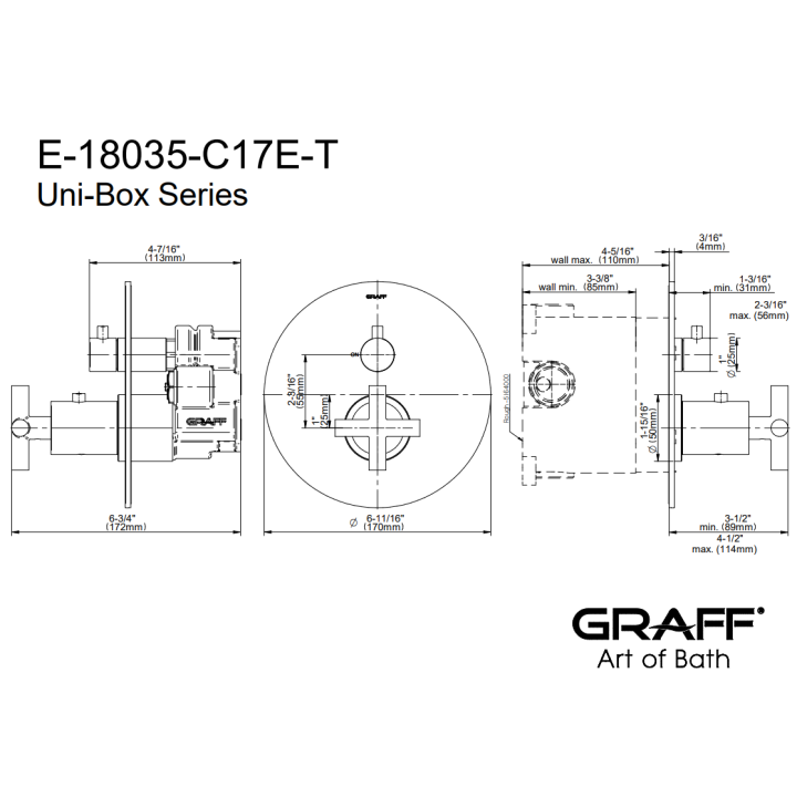 Element zewnętrzny Graff Terra baterii natryskowej chrom E-18035-C17E-PC-T
