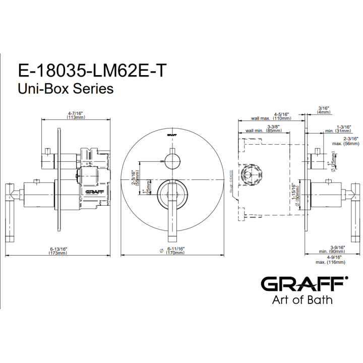 Element zewnętrzny Graff Terra baterii natryskowej chrom E-18035-LM62E-PC-T