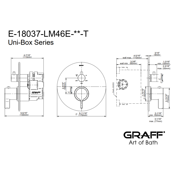 Element zewnętrzny Graff Terra baterii natryskowej na 3 wyjścia chrom E-18037-LM46E-PC-T