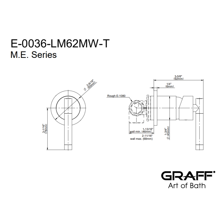 Element zewnętrzny Graff Terra baterii natryskowej chrom E-0036-LM62MW-PC-T