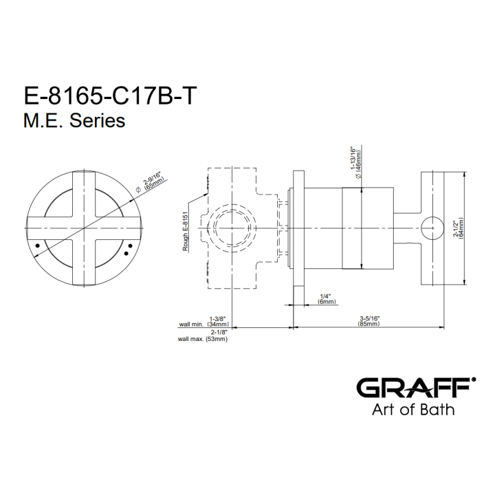 Element zewnętrzny Graff Terra baterii natryskowej na 2 lub 3 wyjścia chrom E-8165-C17B-PC-T
