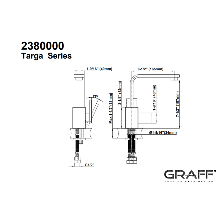 Bateria umywalkowa Graff Sade chrom E-3601-LM36-PC