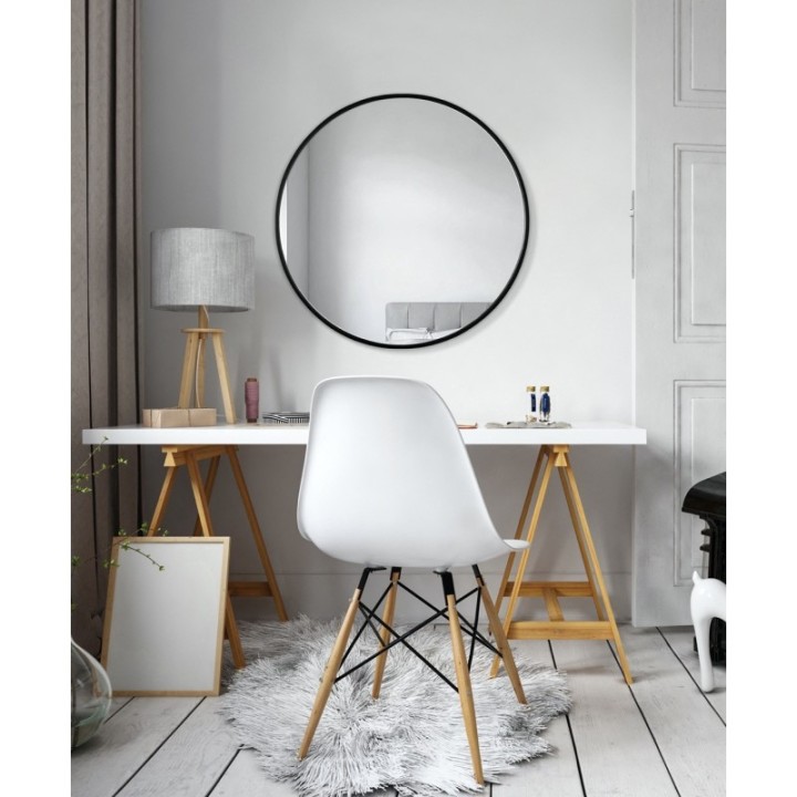 LUSTRO SCANDI SLIM – CZARNE OKRĄGŁE 110cm GieraDesign SCD/SL/B/110