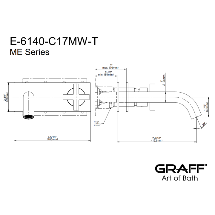 Bateria umywalkowa Graff M.E. z wylewką 19,2 cm chrom E-6140-C17MW-PC-T