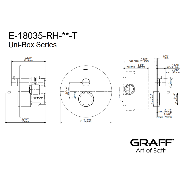Element zewnętrzny Graff M.E. baterii natryskowej chrom E-18035-RH-PC-T
