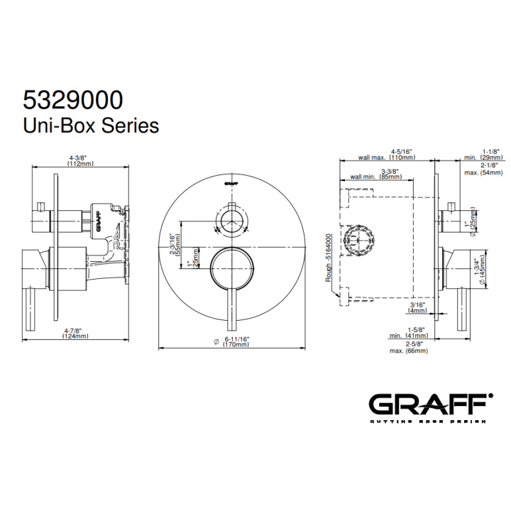 Bateria natryskowa Graff M.E. podtynkowa 3/4" na 3 wyjścia chrom E-17021-LM37A-PC-T