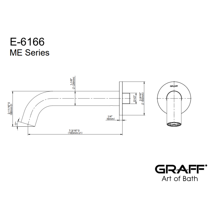 Wylewka wannowa Graff M.E. chrom E-6166-PC