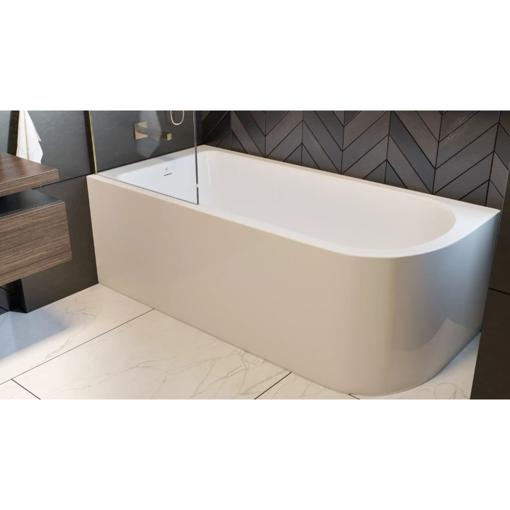 Akrylowa wanna narożna AD naturalnie UPSALA LINE lewa 140cm AWW-009-140ZP-L