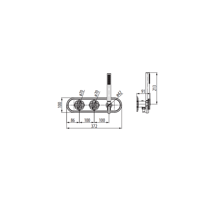 Bateria natryskowa Graff Vintage termostatyczna z zestawem prysznicowym chrom ET7.090H-C18E0-PC-T
