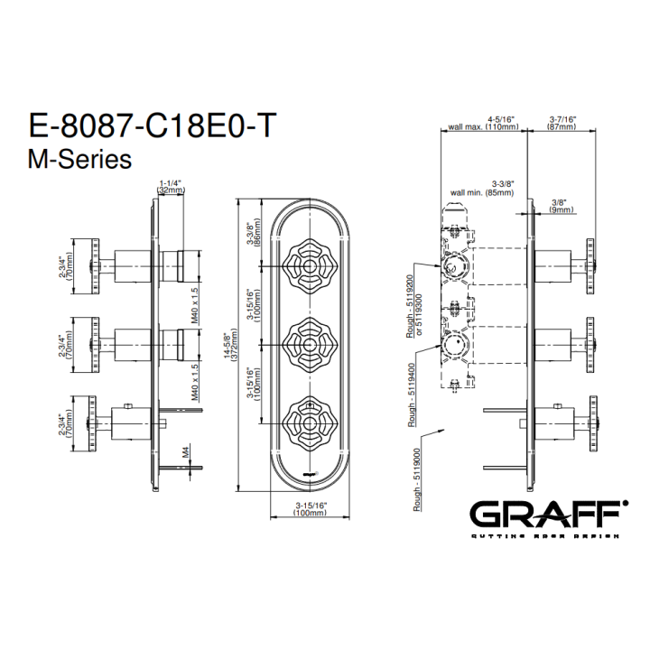 Element zewnętrzny Graff Vintage baterii natryskowej chrom E-8087-C18E0-PC-T