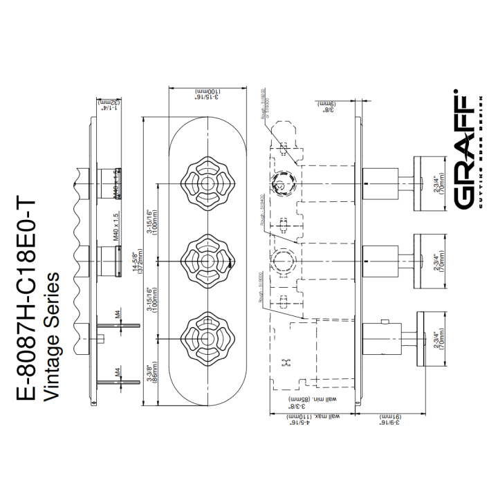 Element zewnętrzny Graff Vintage baterii natryskowej chrom E-8087H-C18E0-PC-T