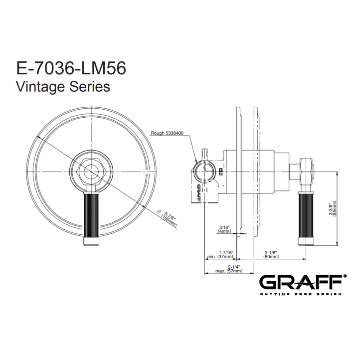 Element zewnętrzny Graff Vintage baterii natryskowej progresywnej chrom E-7036-LM56-PC-T