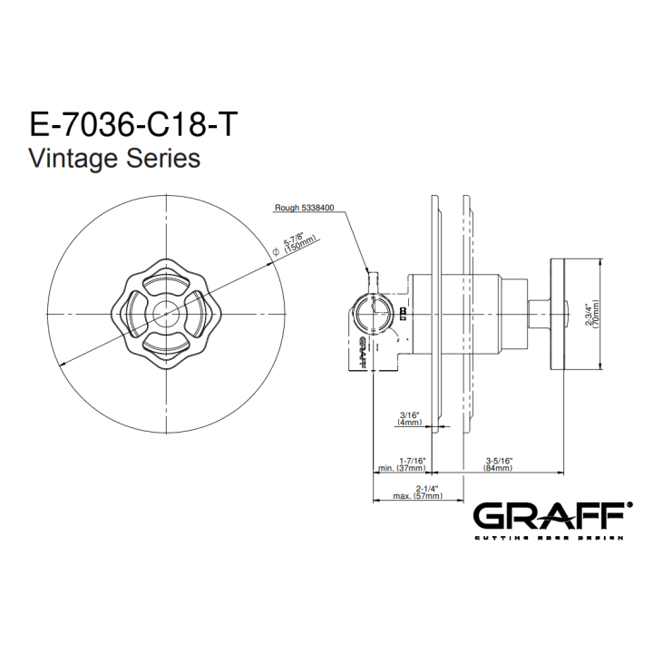 Element zewnętrzny Graff Vintage baterii natryskowej progresywnej chrom E-7036-C18-PC-T