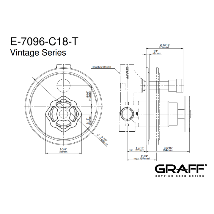 Element zewnętrzny Graff Vintage baterii natryskowej progresywnej chrom E-7096-C18-PC-T