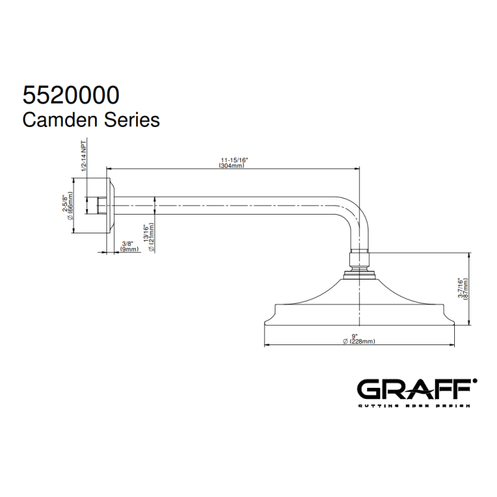 Deszczownica Graff Vintage chrom E- 8371-PC