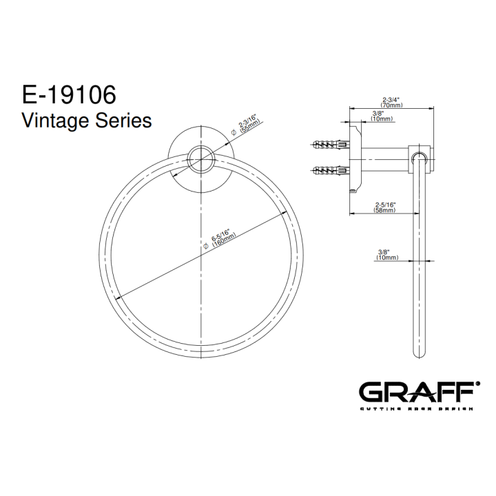 Wieszak na ręcznik Graff Vintage chrom E-19106-PC