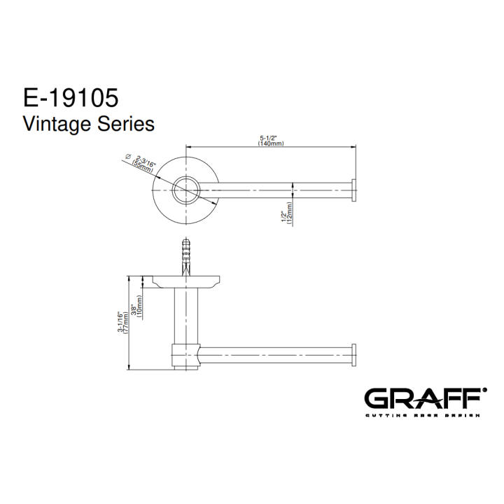 Uchwyt na papier toaletowy Graff Vintage chrom E-19105-PC