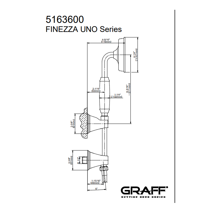 Zestaw natryskowy Graff Finezza Uno chrom E-8669-PC