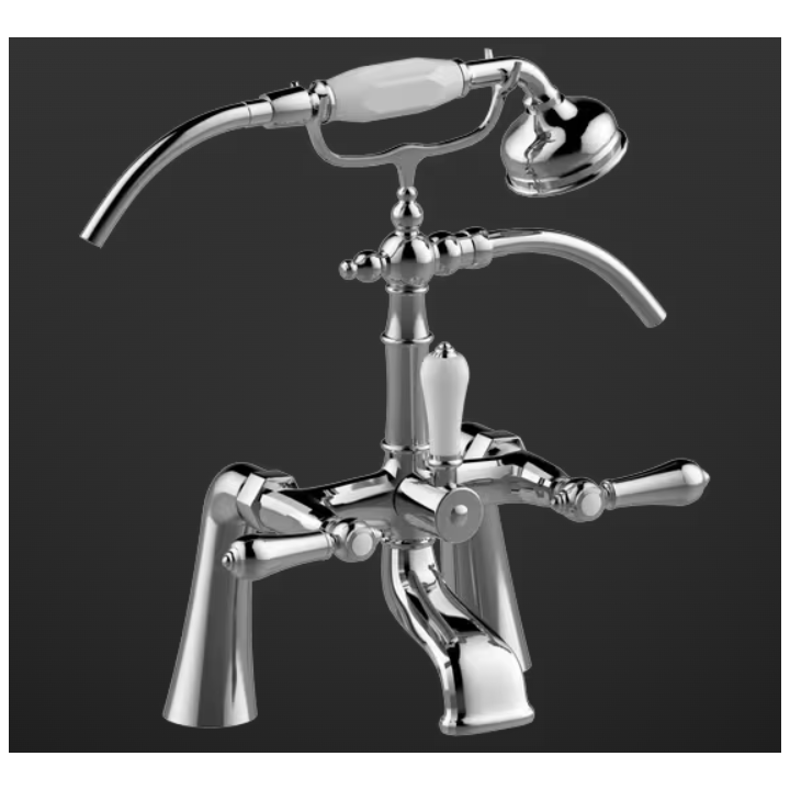 Bateria wannowa Graff Adley z zestawem natryskowym chrom E-3890-LM34-PC