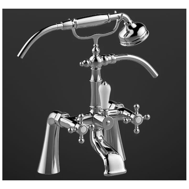 Bateria wannowa Graff Adley z zestawem natryskowym chrom E-3893-C2-PC