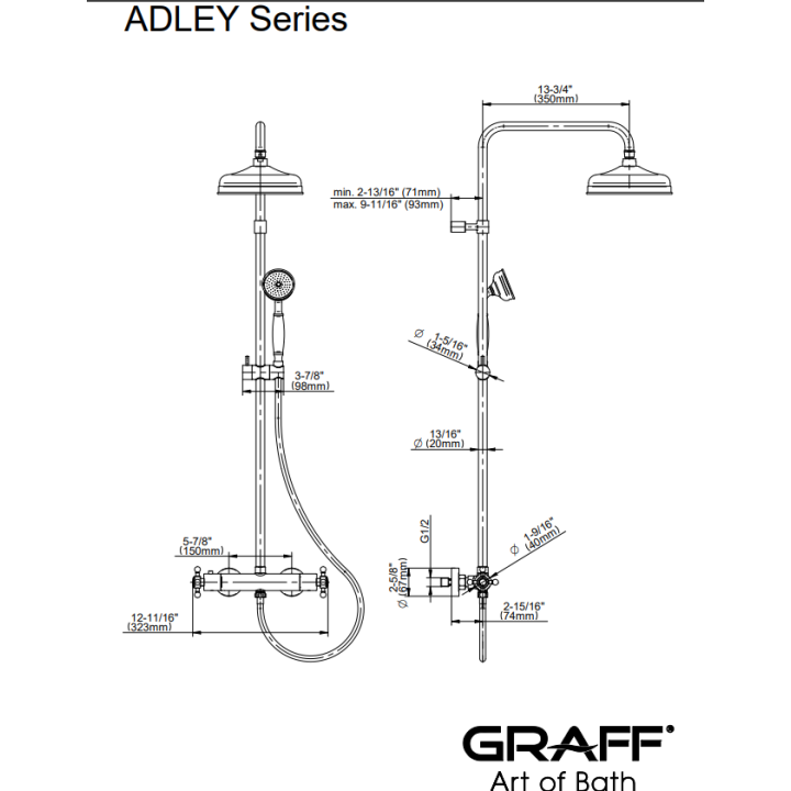 Zestaw natryskowy Graff Adley chrom 2596-C2T-PC