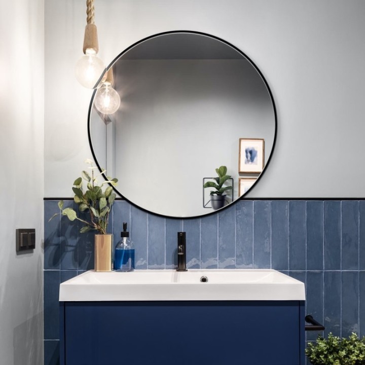 LUSTRO SCANDI SLIM – CZARNE OKRĄGŁE 130cm GieraDesign SCD/SL/B/130