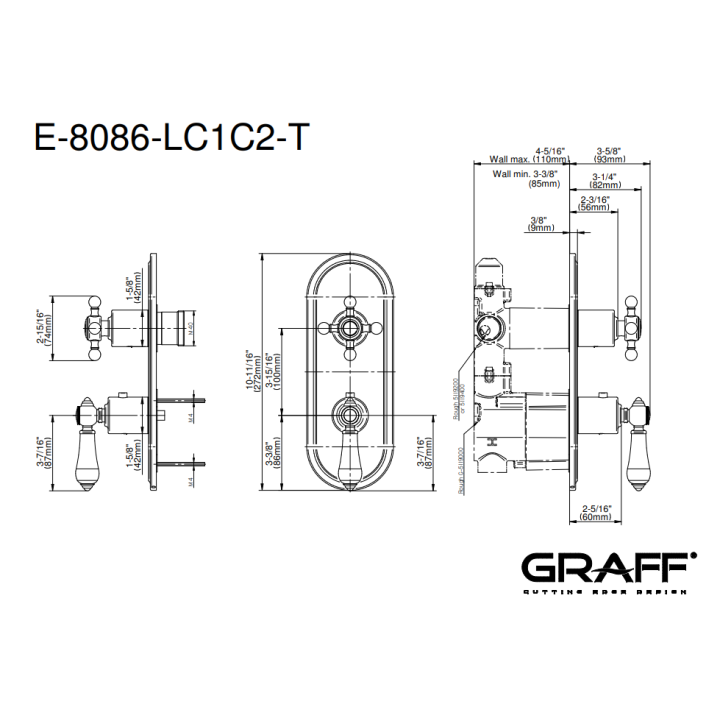 Element zewnętrzny Graff Adley do baterii natryskowej chrom E-8086-LC1C2-PC-T