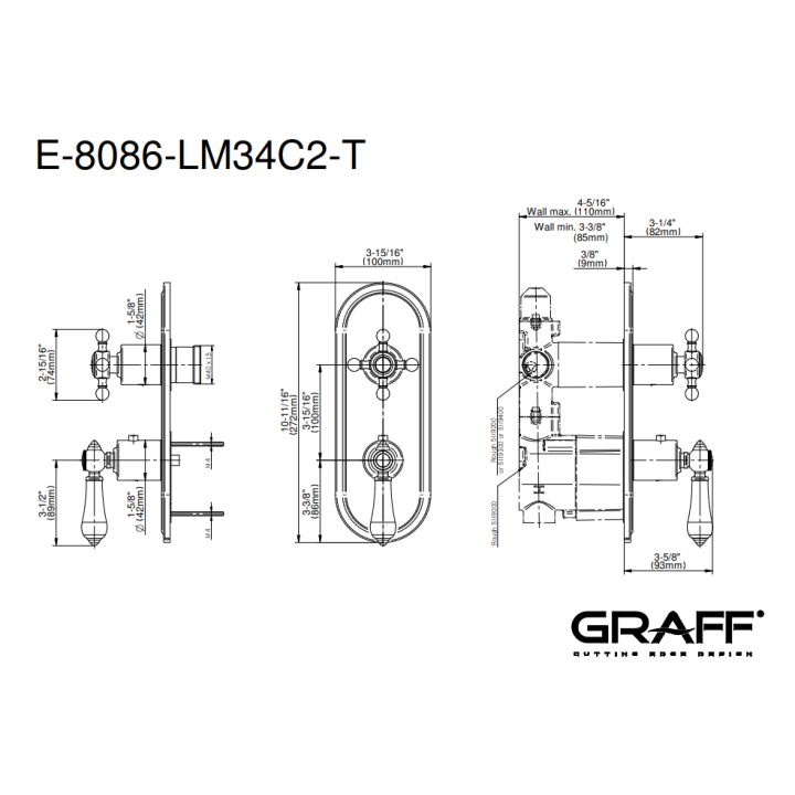 Element zewnętrzny Graff Adley do baterii natryskowej chrom E-8086-LM34C2-PC-T