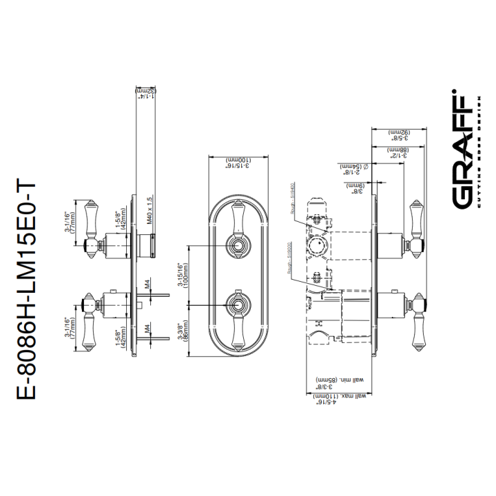 Element zewnętrzny Graff Adley do baterii natryskowej chrom E-8086H-LM15E0-PC-T