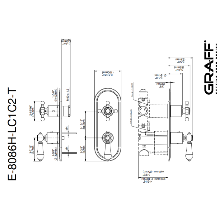 Element zewnętrzny Graff Adley do baterii natryskowej chrom E-8086H-LC1C-PC-T