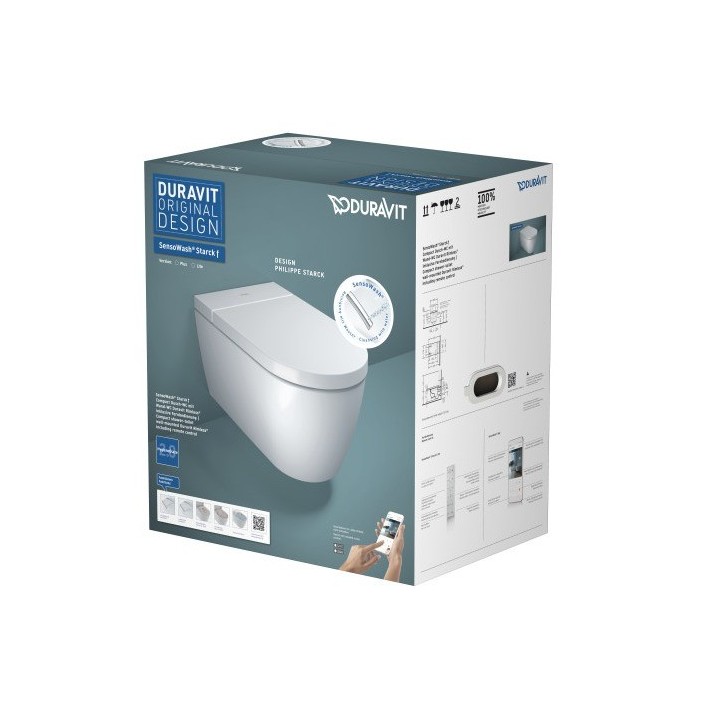 Toaleta myjąca podwieszana DURAVIT SENSOWASH STARCK F LITE Compact, biała 650001012004310