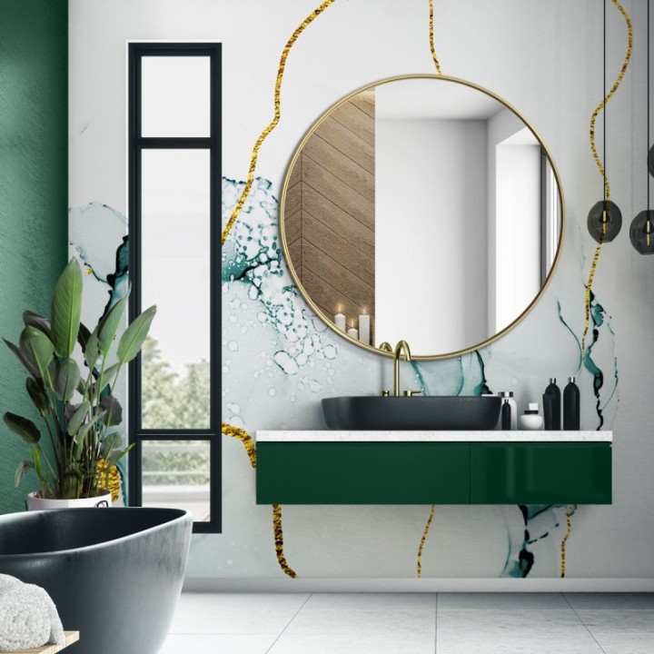 LUSTRO SCANDI SLIM – OKRĄGŁE ZŁOTE 130cm GieraDesign SCD/SL/G/130