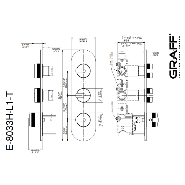Element zewnętrzny Graff MOD+ baterii natryskowej chrom E-8033H-PC-T