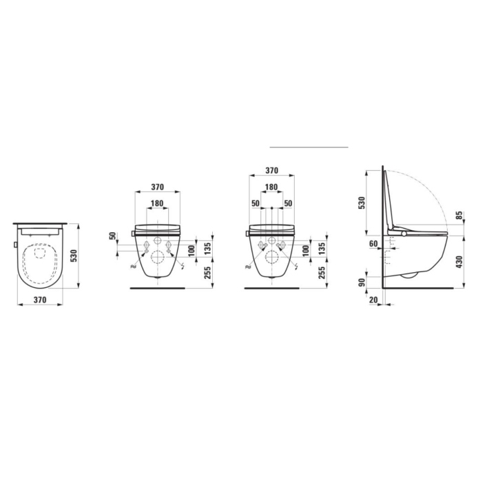 Miska WC Laufen CLEANET PRO myjąca, podwieszana RIMLESS z deską myjącą z opcją podgrzewania siedziska oraz funkcją suszenia i uk