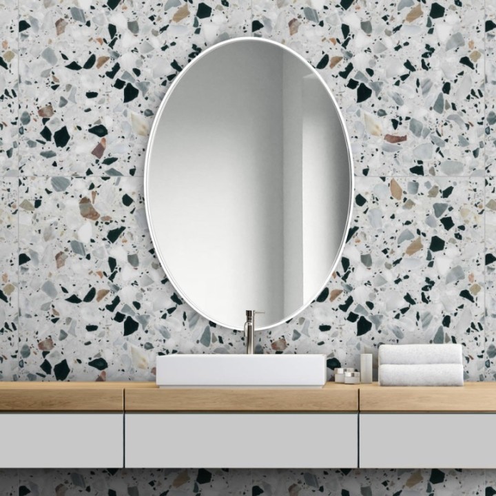 LUSTRO SCANDI SLIM OWALNE BIAŁE 50x75cm GieraDesign SCO/SL/W/50x75