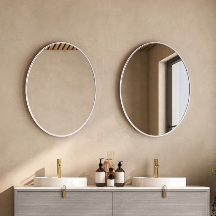 LUSTRO SCANDI SLIM OWALNE BIAŁE 60x90cm GieraDesign SCO/SL/W/60x90