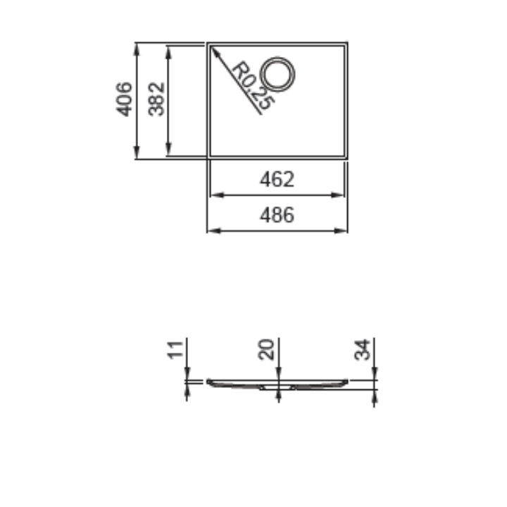 Zlewozmywak ESSENZA 50 486x406mm K99 Concrete LKES5099